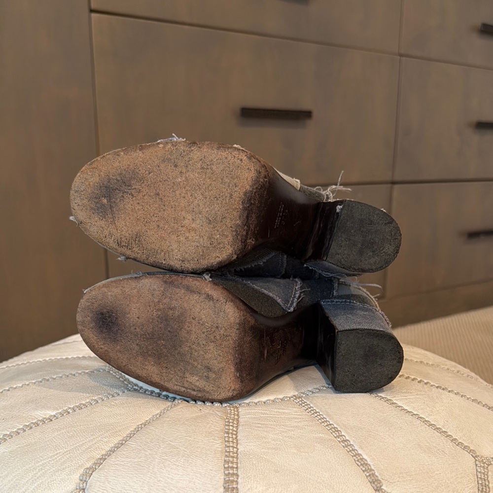 Patchwork Denim Ankle Boots - image 4